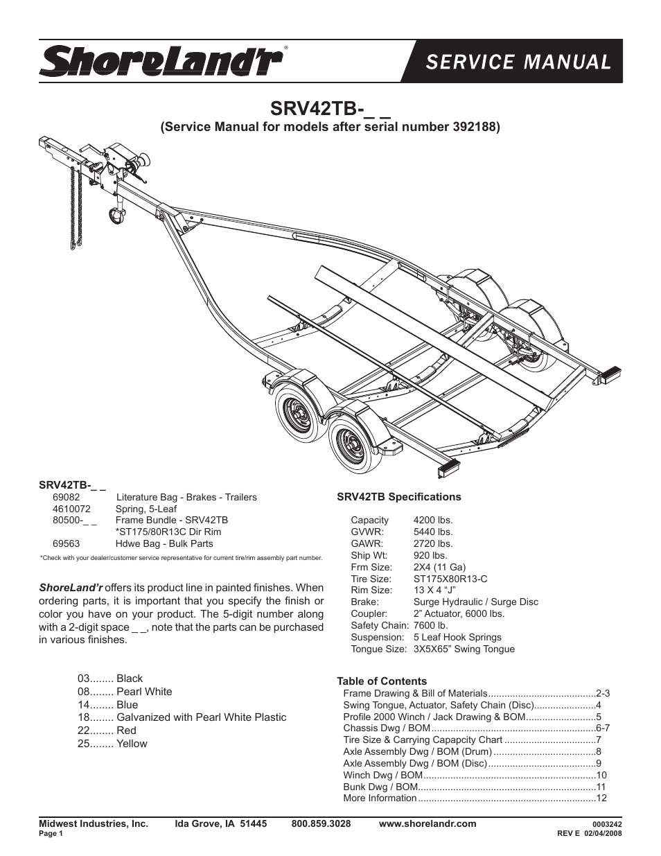 ShoreLand'r SRV42TB V.2 User Manual | 12 pages