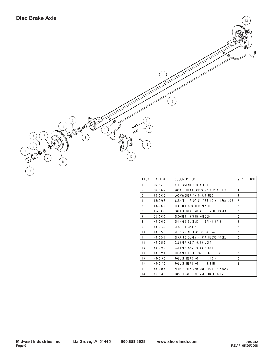 Disc brake axle | ShoreLand'r SRV42TB V.4 User Manual | Page 9 / 12
