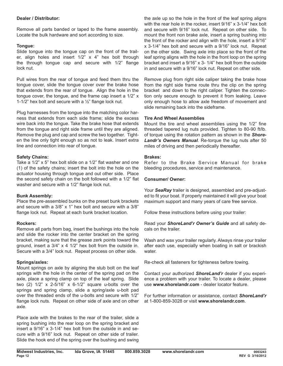 ShoreLand'r SRV46TB V.1 User Manual | Page 12 / 12