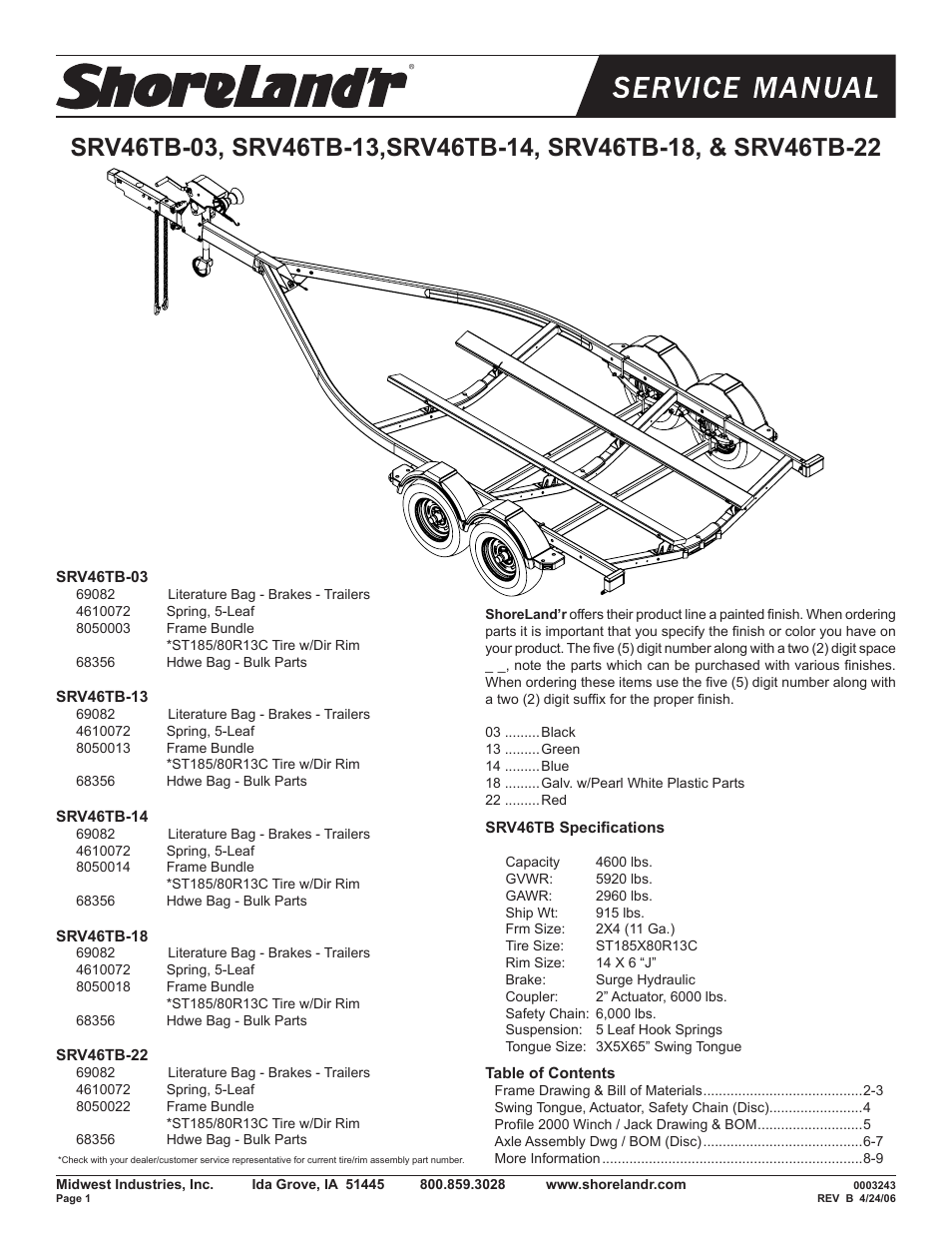 ShoreLand'r SRV46TB V.2 User Manual | 10 pages