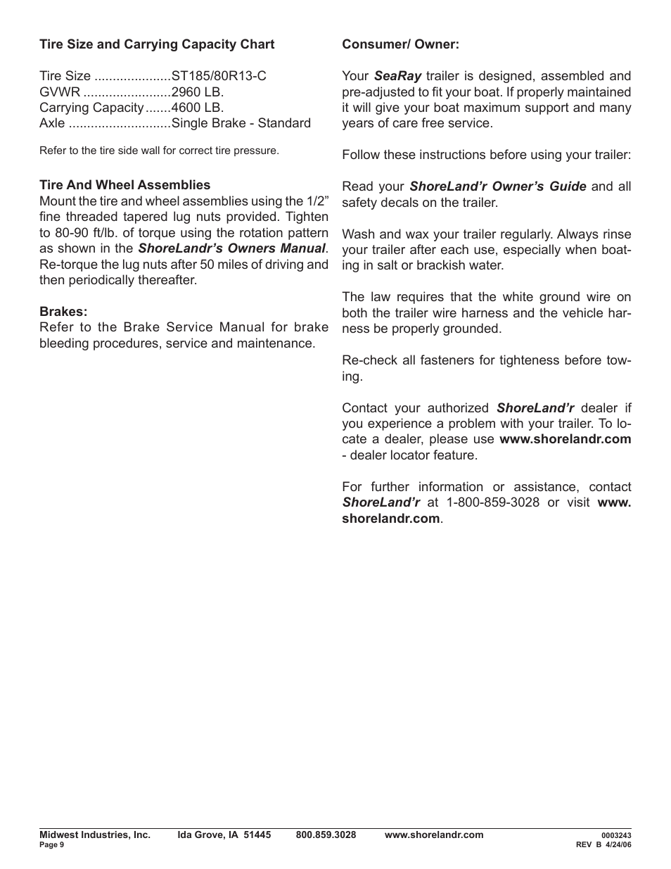 ShoreLand'r SRV46TB V.2 User Manual | Page 9 / 10