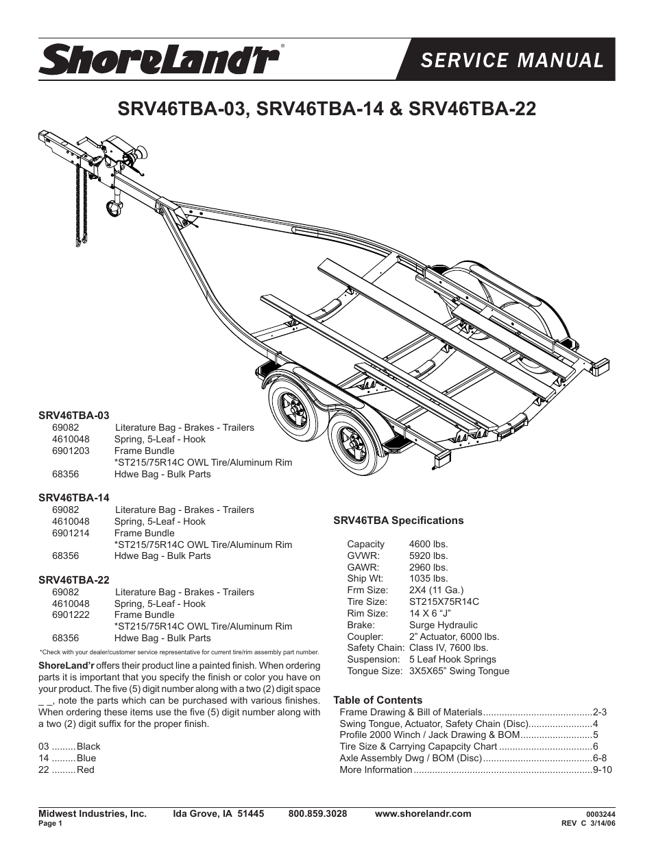 ShoreLand'r SRV46TBA V.1 User Manual | 10 pages