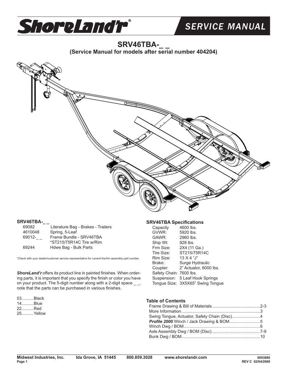 ShoreLand'r SRV46TBA V.2 User Manual | 10 pages