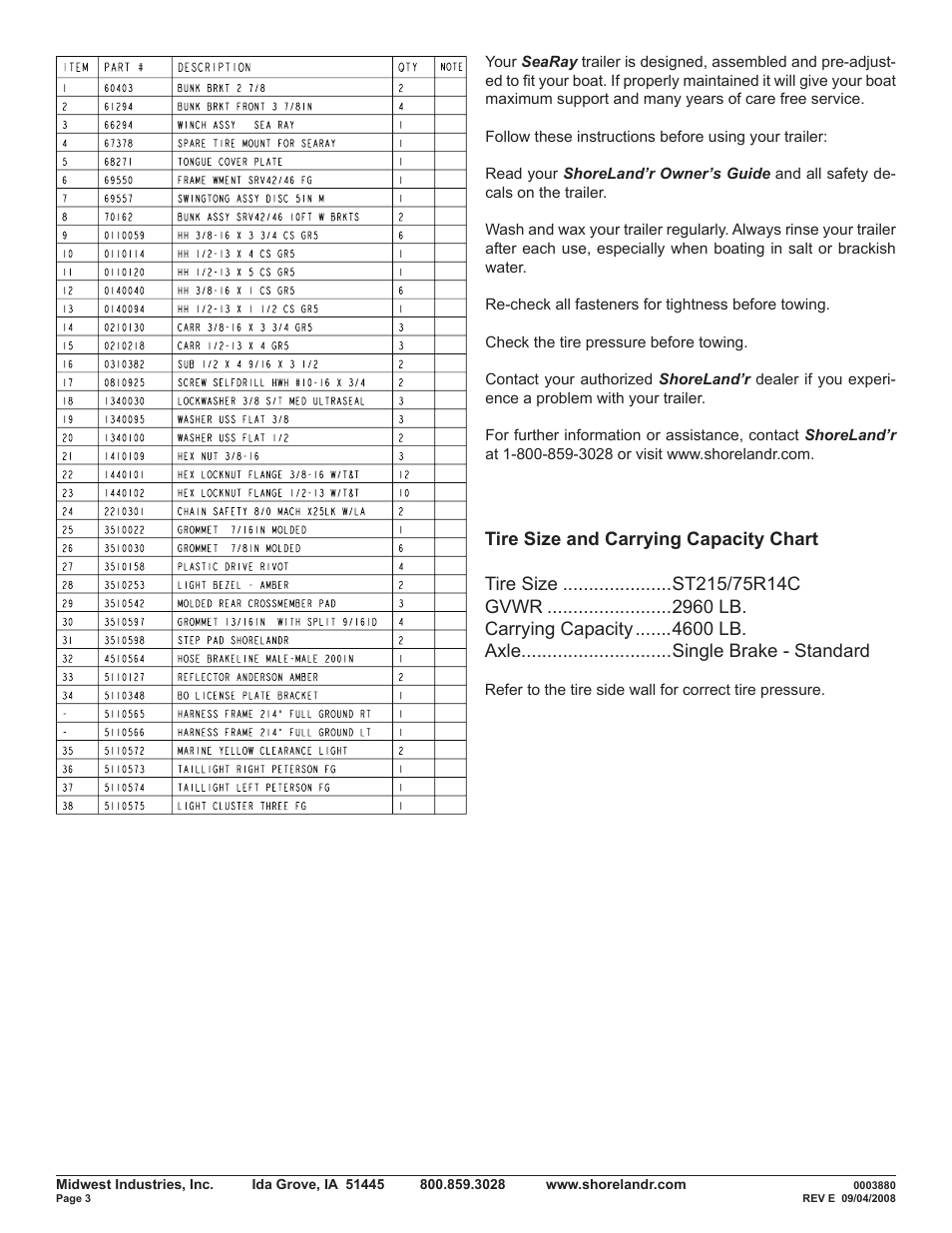 ShoreLand'r SRV46TBA V.3 User Manual | Page 3 / 10