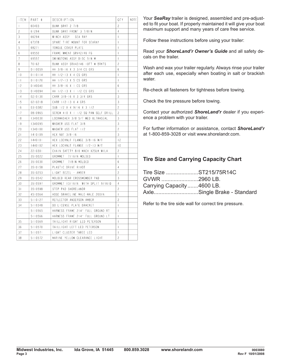 ShoreLand'r SRV46TBA V.4 User Manual | Page 3 / 10