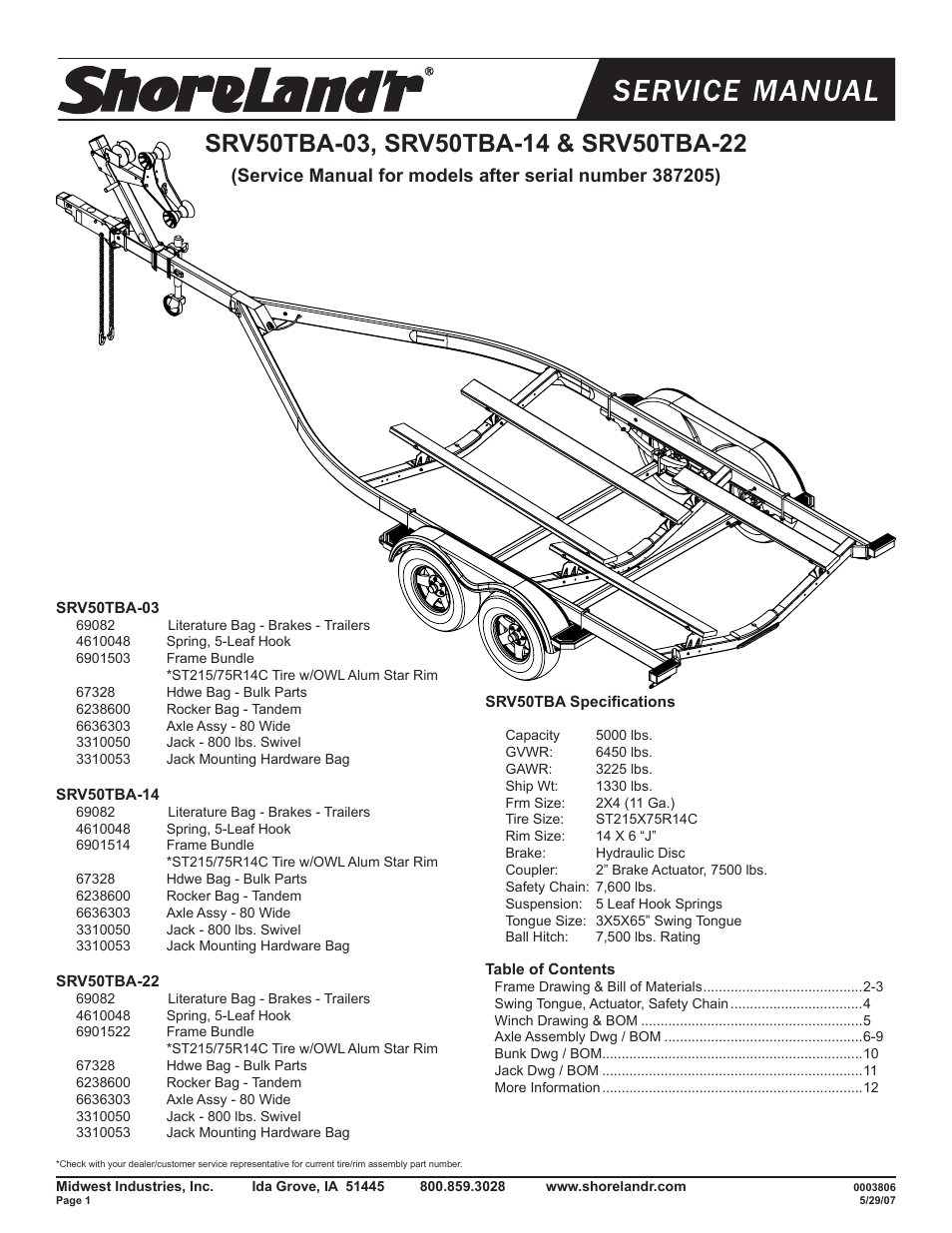 ShoreLand'r SRV50TBA V.1 User Manual | 12 pages