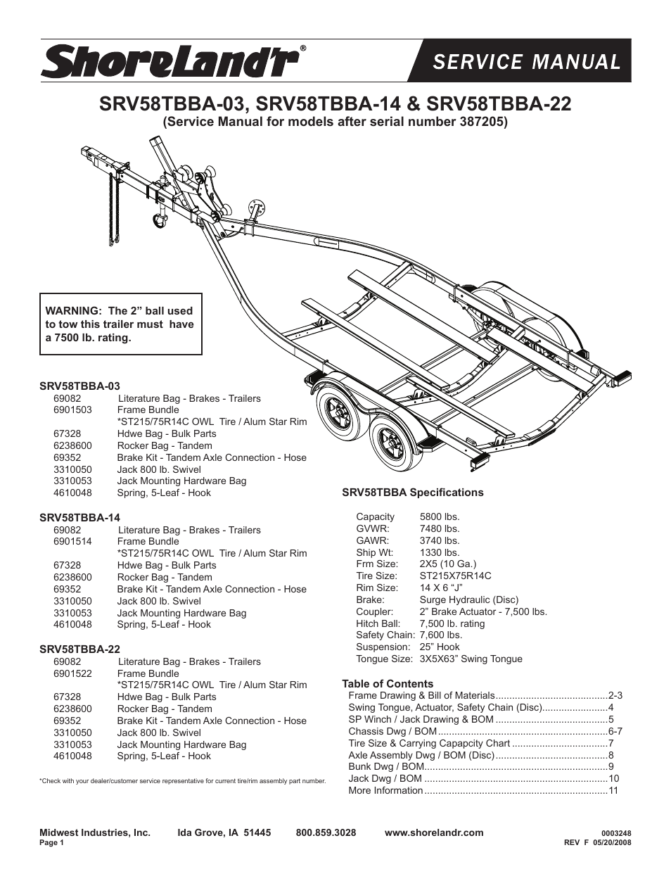 ShoreLand'r SRV58TBBA V.2 User Manual | 12 pages