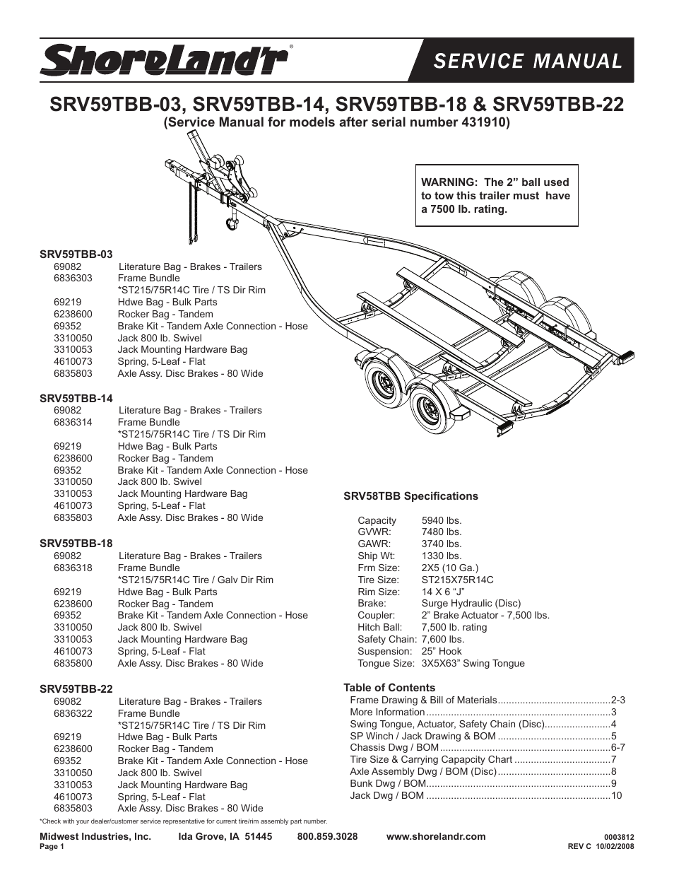 ShoreLand'r SRV59TBB V.1 User Manual | 10 pages