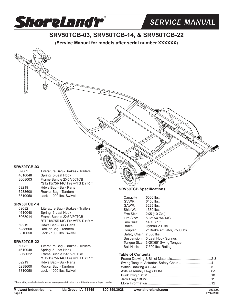 ShoreLand'r SRV50TCB User Manual | 11 pages