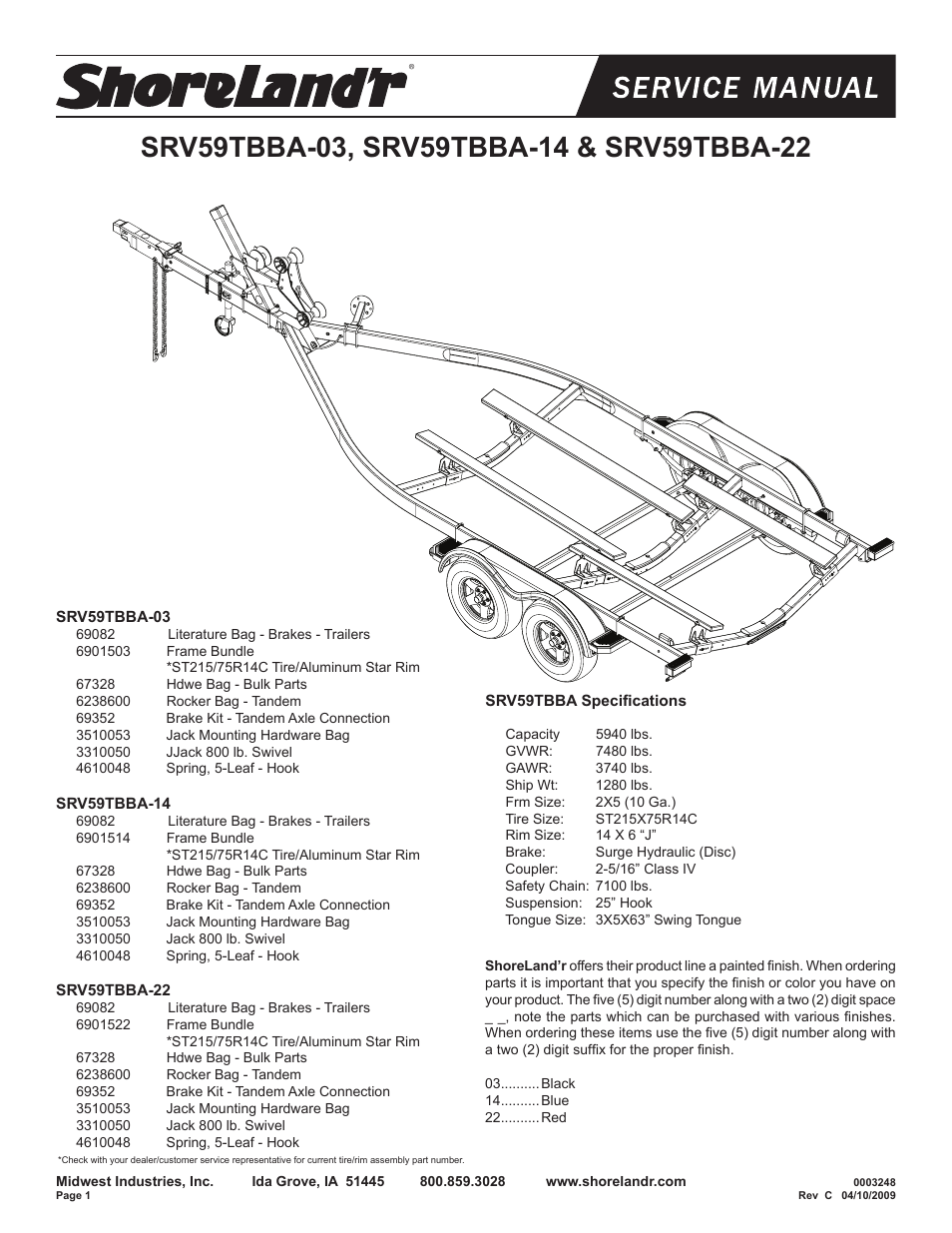 ShoreLand'r SRV59TBBA User Manual | 10 pages