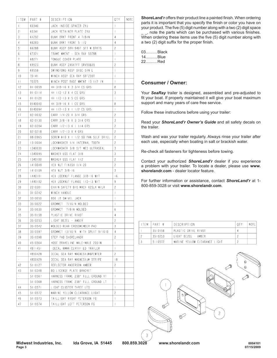 Consumer / owner | ShoreLand'r SRV59TCBB User Manual | Page 3 / 9