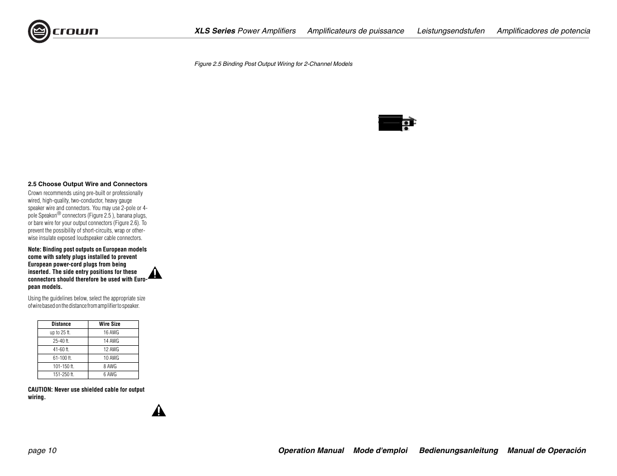 Crown Audio XLS 5000 User Manual | Page 10 / 40