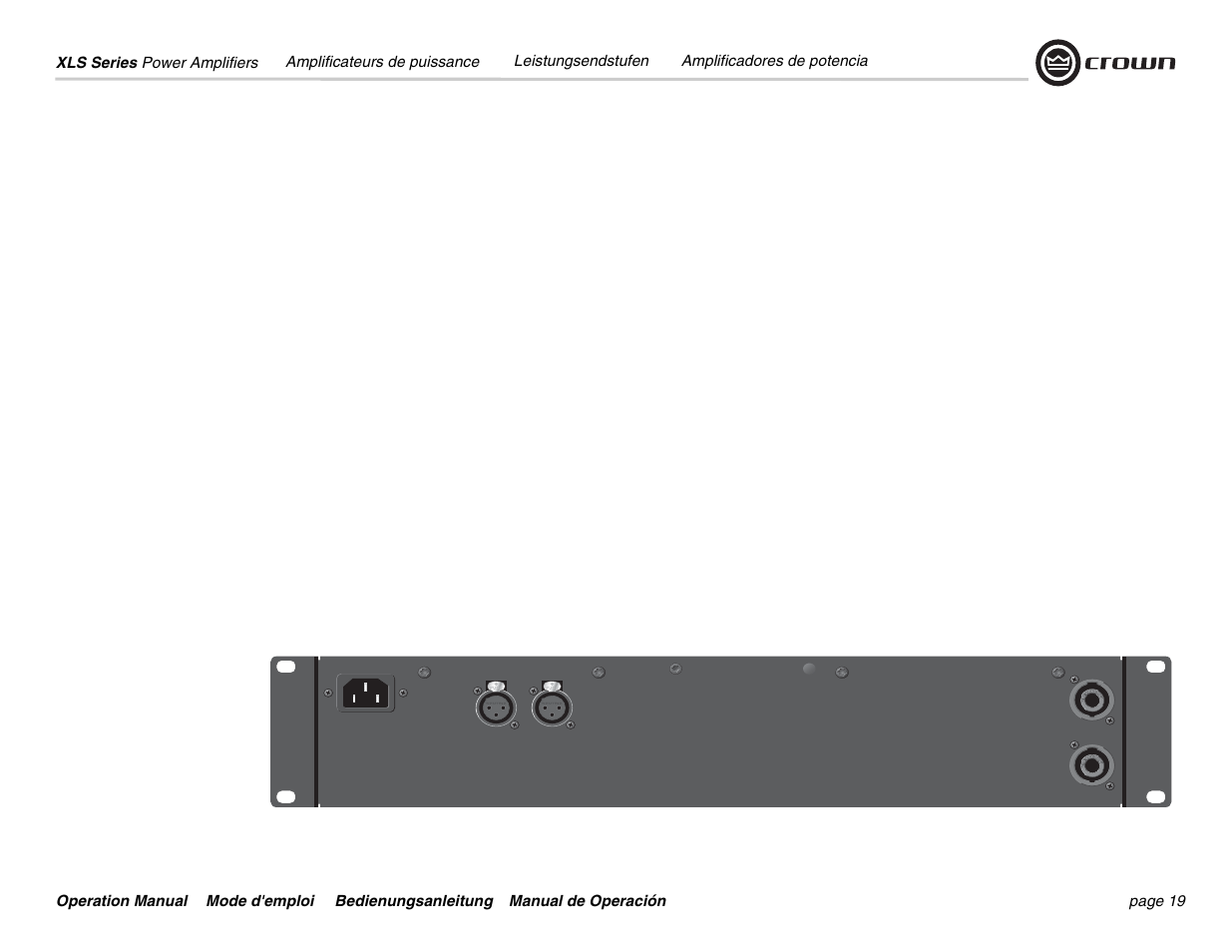 Crown Audio XLS 5000 User Manual | Page 19 / 40