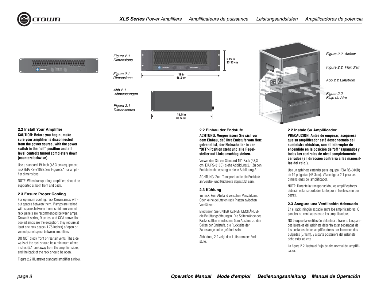 Crown Audio XLS 5000 User Manual | Page 8 / 40