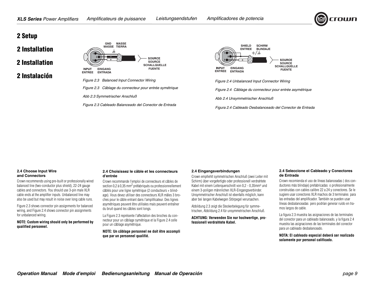 Crown Audio XLS 5000 User Manual | Page 9 / 40