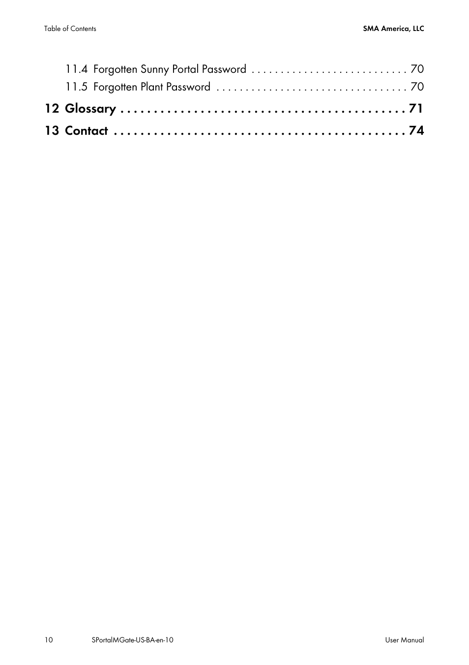 12 glossary 13 contact | SMA SB 240-US-10 User Manual | Page 10 / 75