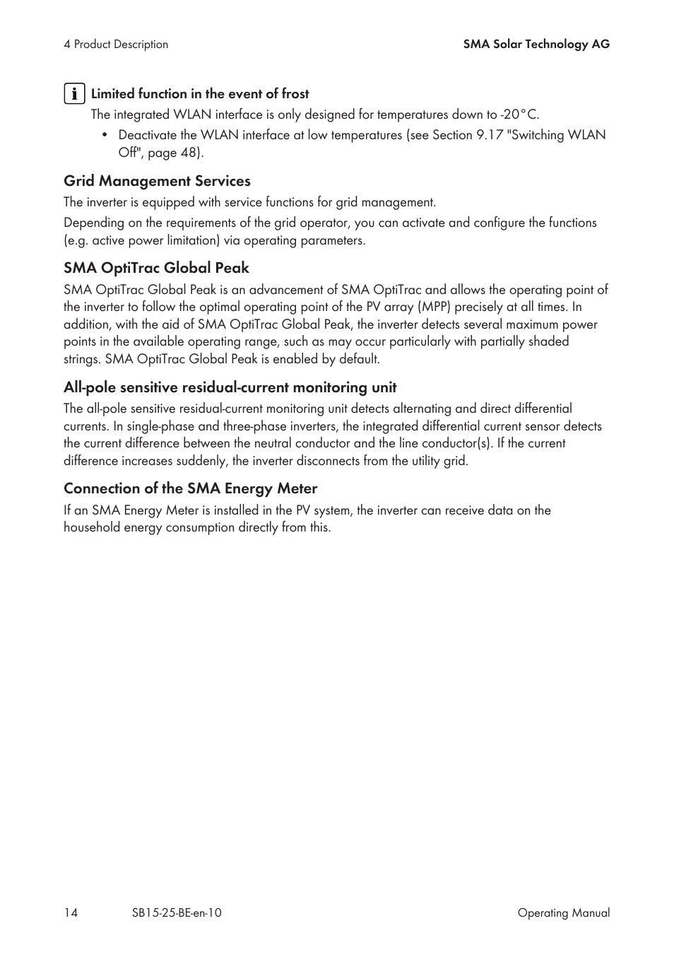 SMA SB 1.5-1VL-40 User Manual | Page 14 / 60