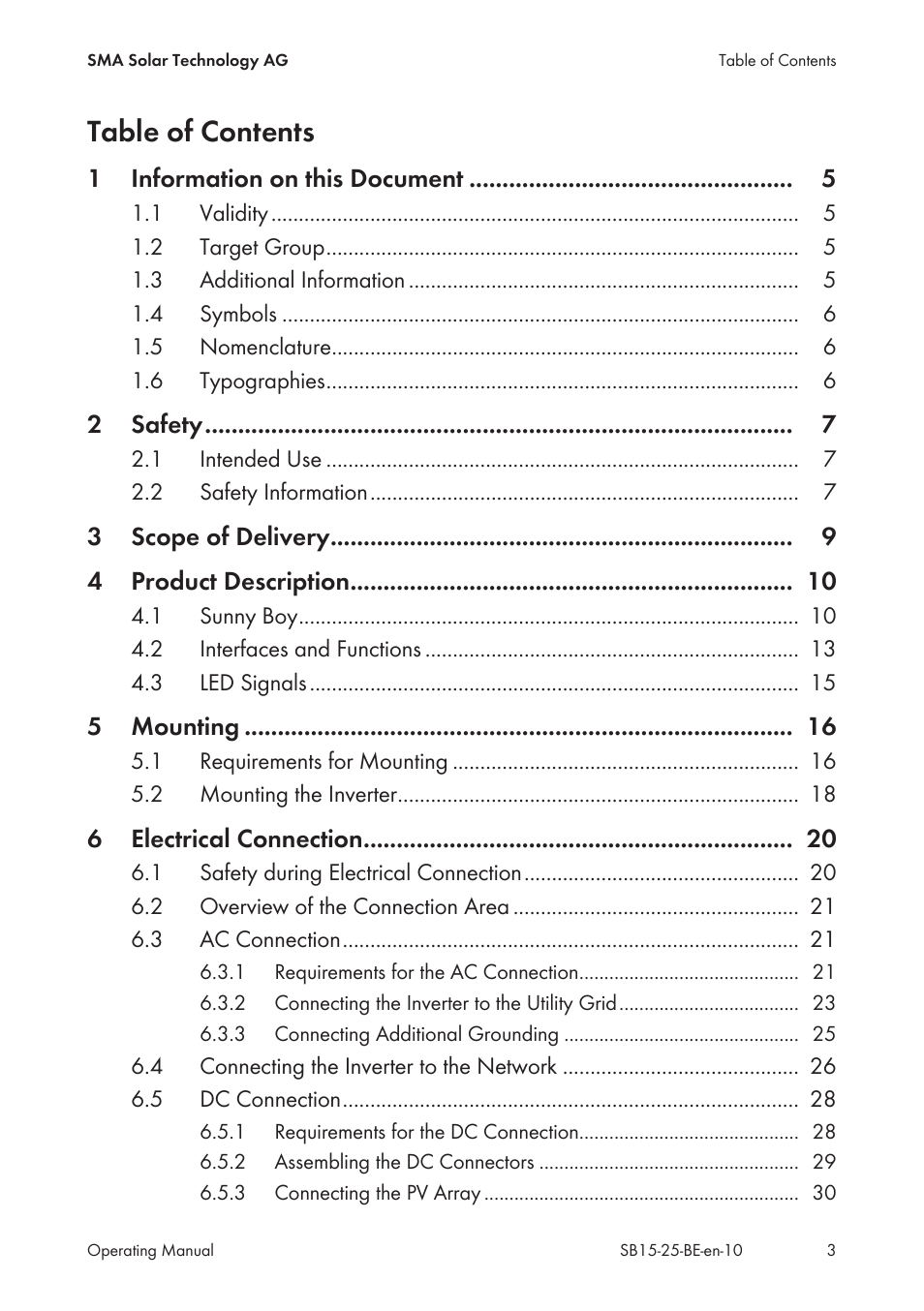 SMA SB 1.5-1VL-40 User Manual | Page 3 / 60