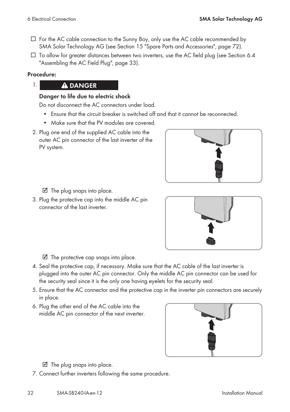 SMA SB 240 User Manual | Page 32 / 78
