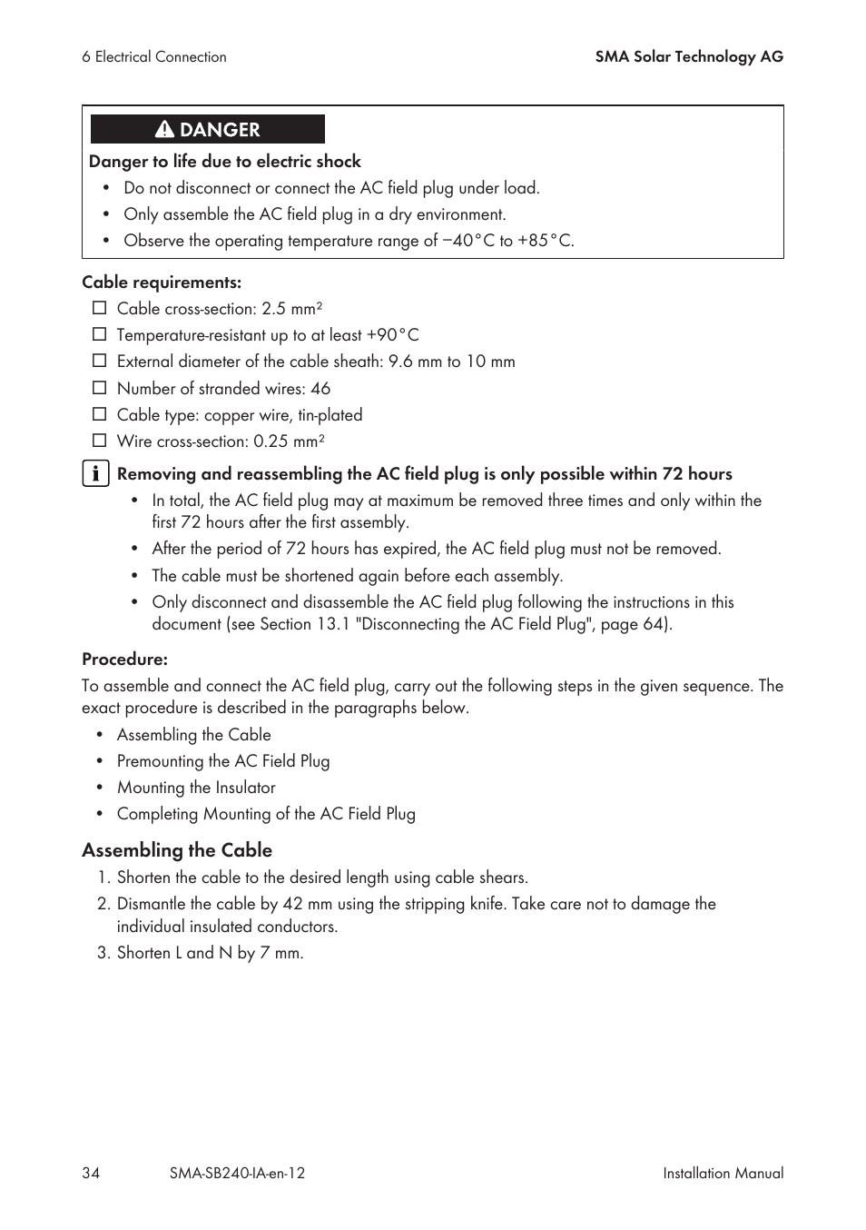 SMA SB 240 User Manual | Page 34 / 78