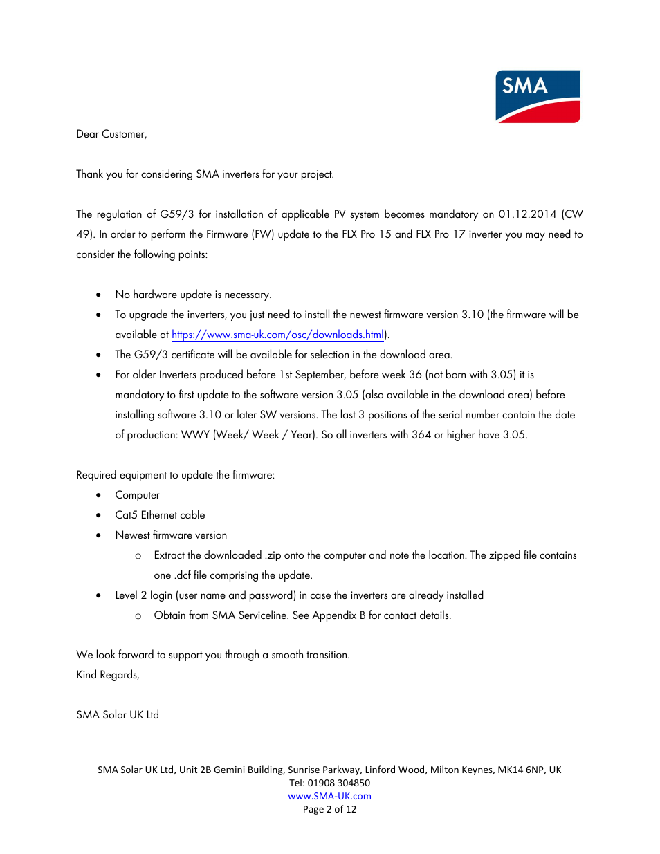 SMA FLX Pro 15 User Manual | Page 2 / 12