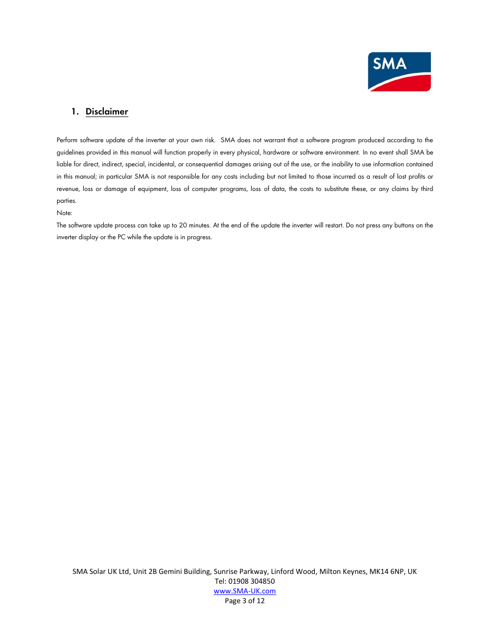 SMA FLX Pro 15 User Manual | Page 3 / 12