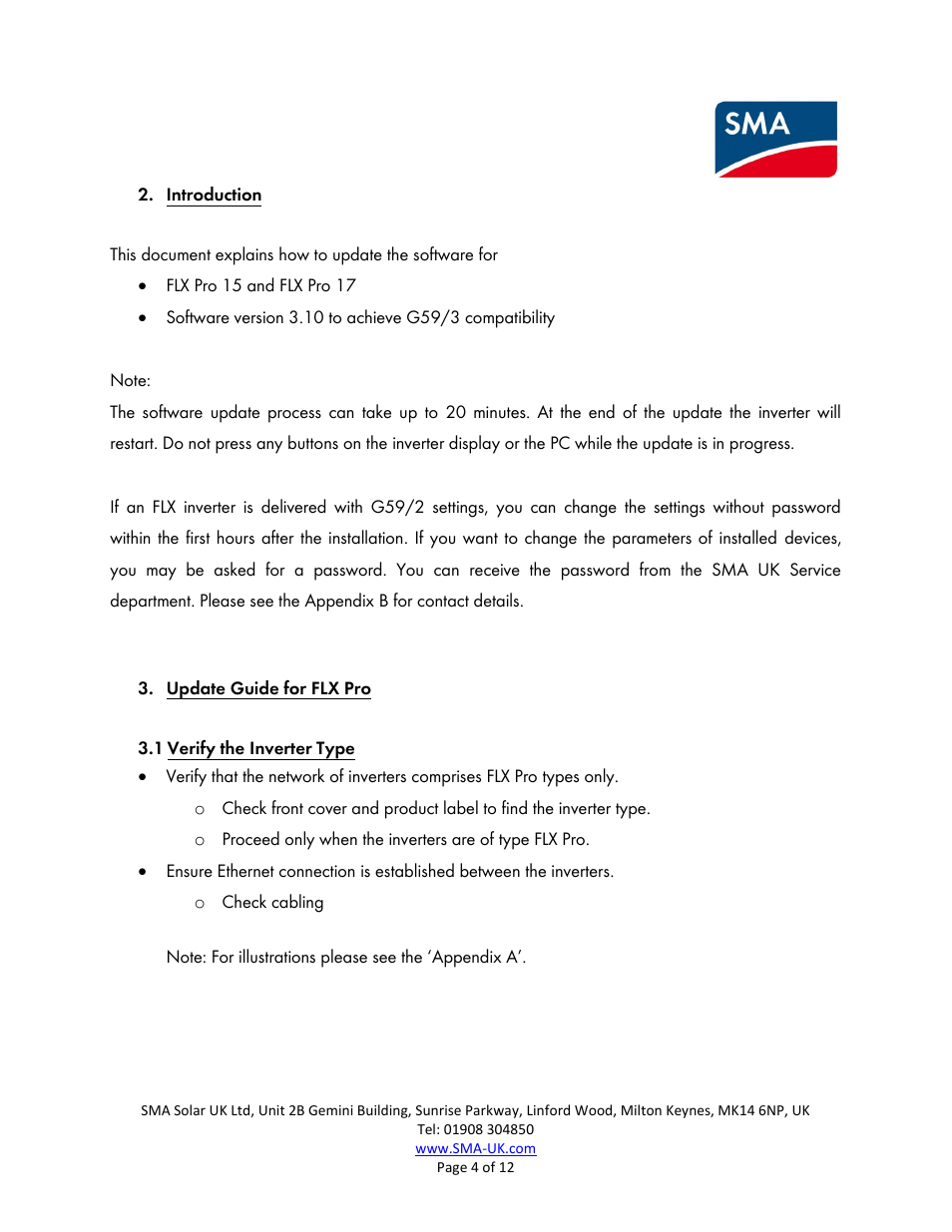 SMA FLX Pro 15 User Manual | Page 4 / 12