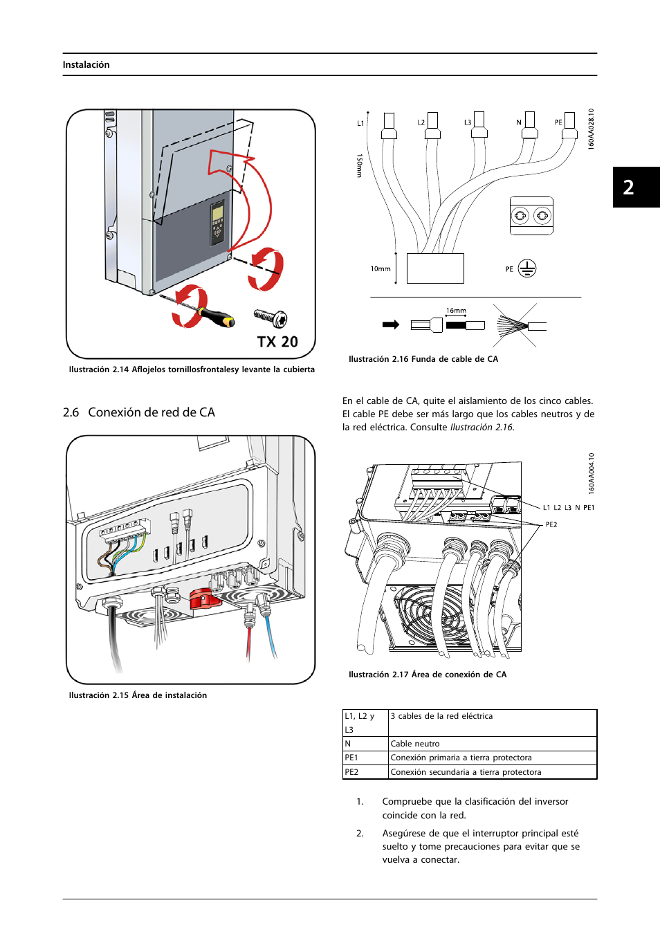6 conexión de red de ca | SMA FLX Series User Manual | Page 162 / 248