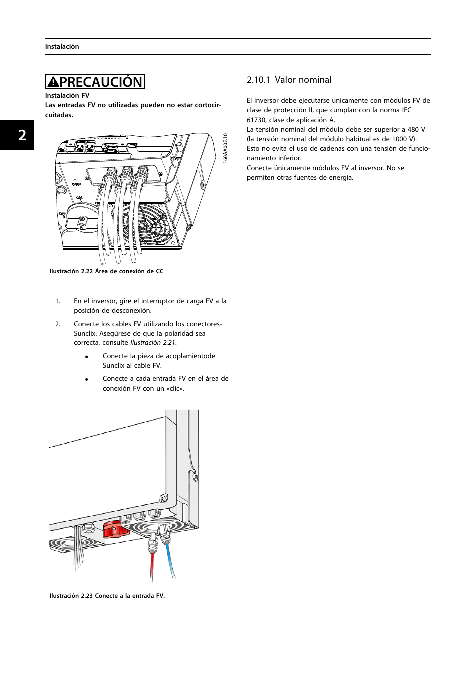 1 valor nominal, Precaución | SMA FLX Series User Manual | Page 165 / 248