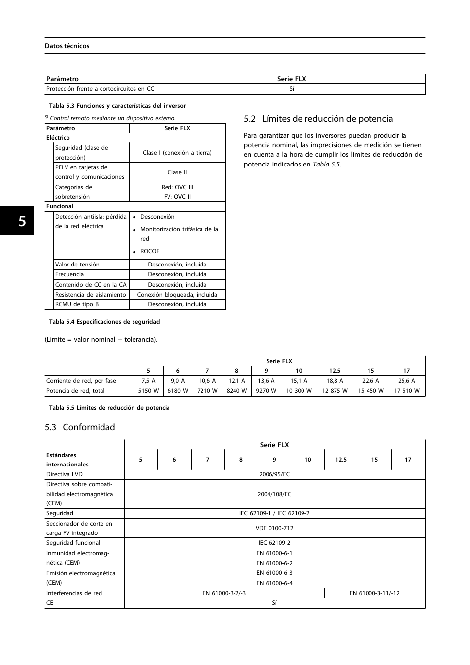 2 límites de reducción de potencia, 3 conformidad | SMA FLX Series User Manual | Page 191 / 248