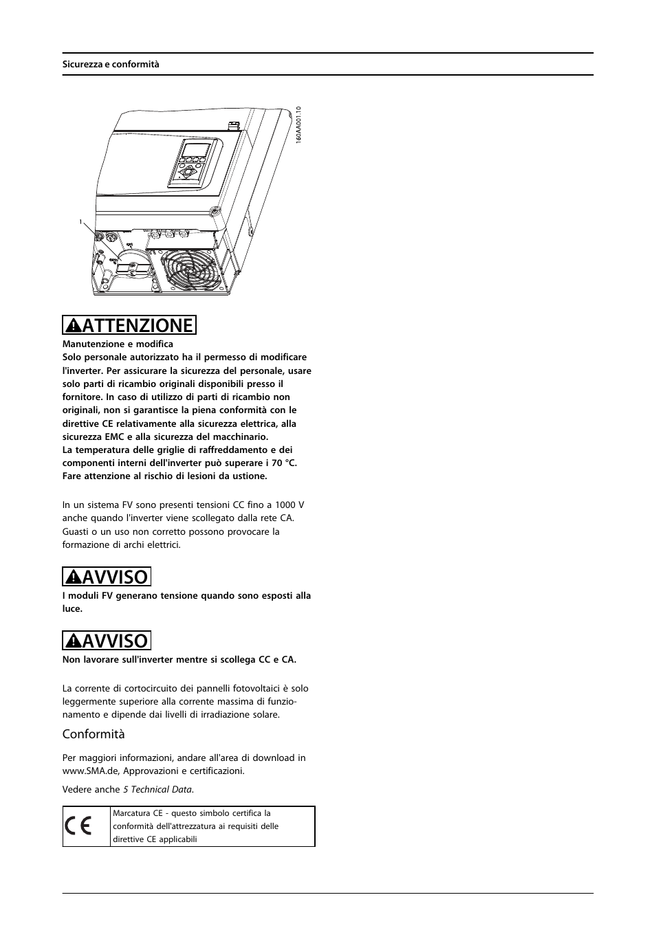 Attenzione, Avviso | SMA FLX Series User Manual | Page 201 / 248