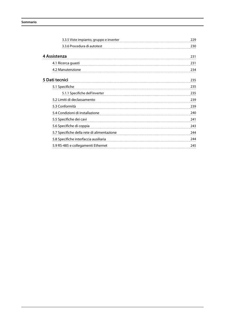 4 assistenza, 5 dati tecnici | SMA FLX Series User Manual | Page 203 / 248