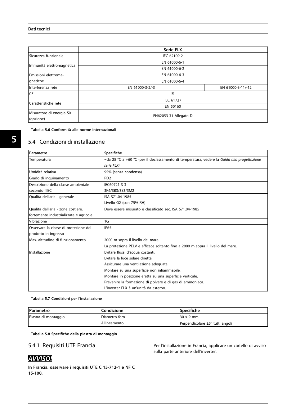4 condizioni di installazione, Avviso, 1 requisiti ute francia | SMA FLX Series User Manual | Page 241 / 248