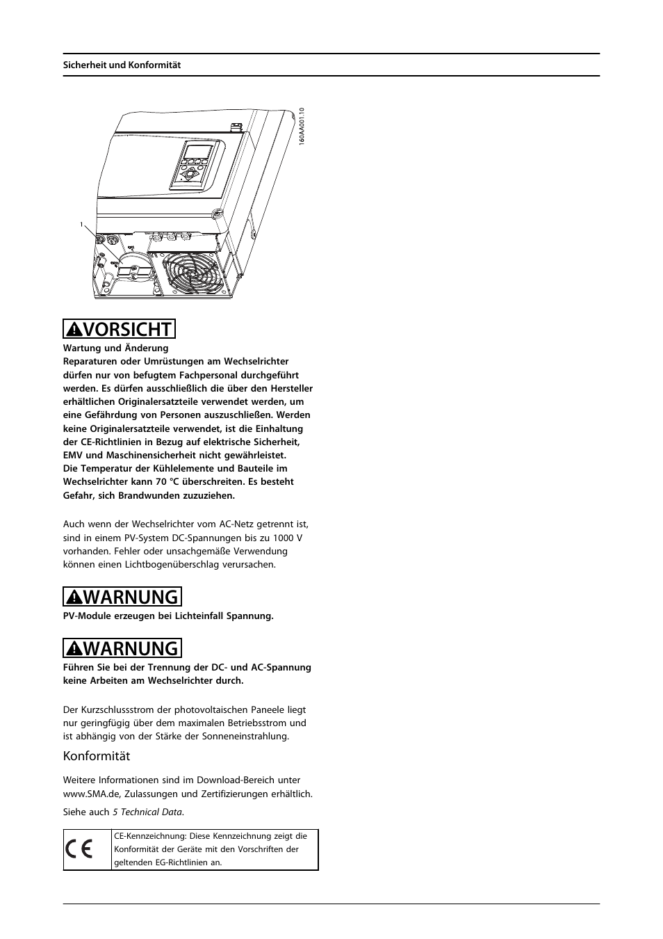 Vorsicht, Warnung | SMA FLX Series User Manual | Page 51 / 248