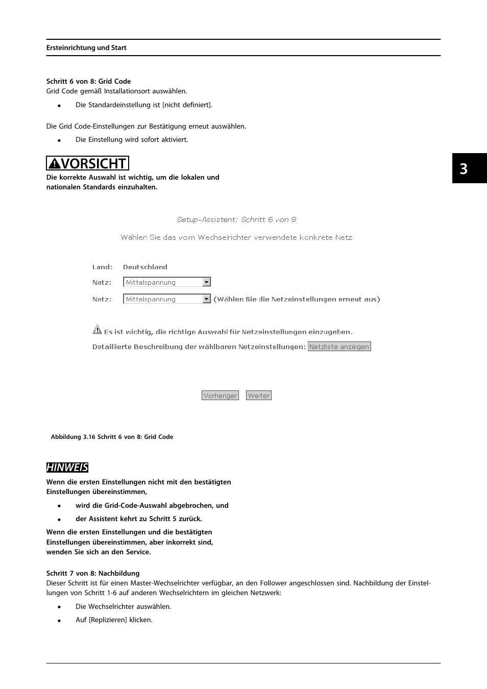 Vorsicht, Hinweis | SMA FLX Series User Manual | Page 78 / 248