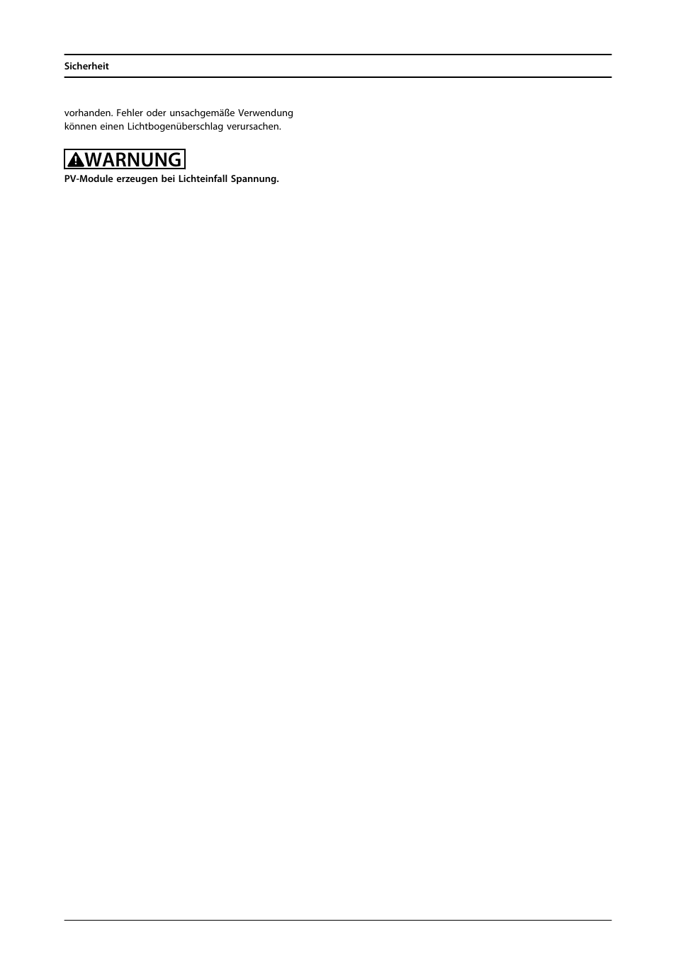 Warnung | SMA FLX Series GSM Option Kit User Manual | Page 12 / 48