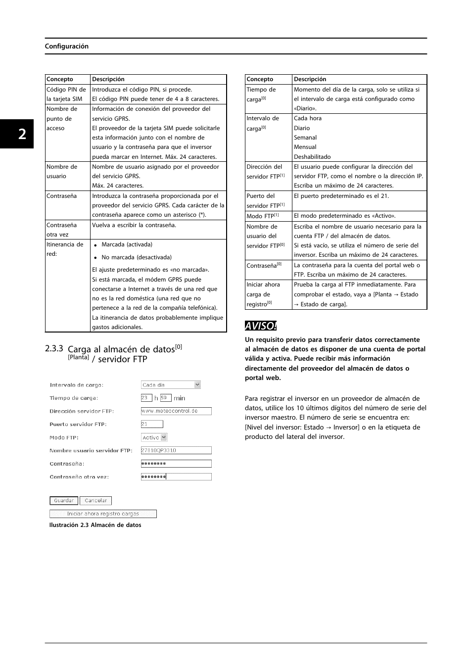 Aviso, 3 carga al almacén de datos, Servidor ftp | SMA FLX Series GSM Option Kit User Manual | Page 37 / 48
