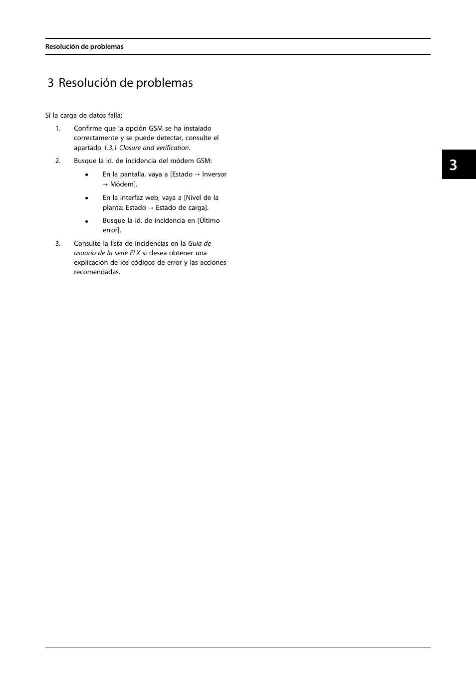 3 resolución de problemas | SMA FLX Series GSM Option Kit User Manual | Page 38 / 48