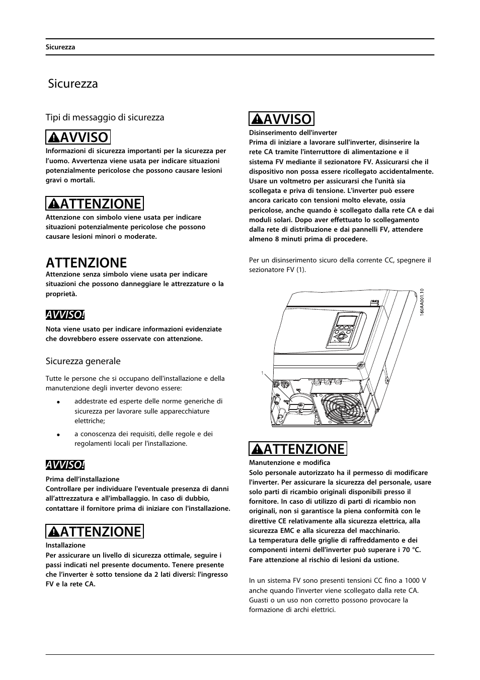 Avviso, Attenzione, Sicurezza | SMA FLX Series GSM Option Kit User Manual | Page 39 / 48