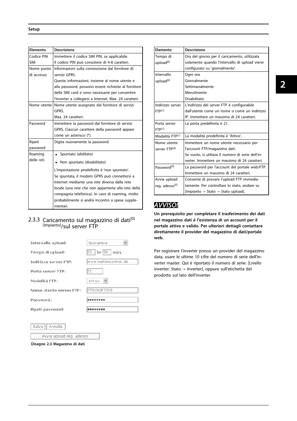 Avviso, 3 caricamento sul magazzino di dati, Sul server ftp | SMA FLX Series GSM Option Kit User Manual | Page 46 / 48