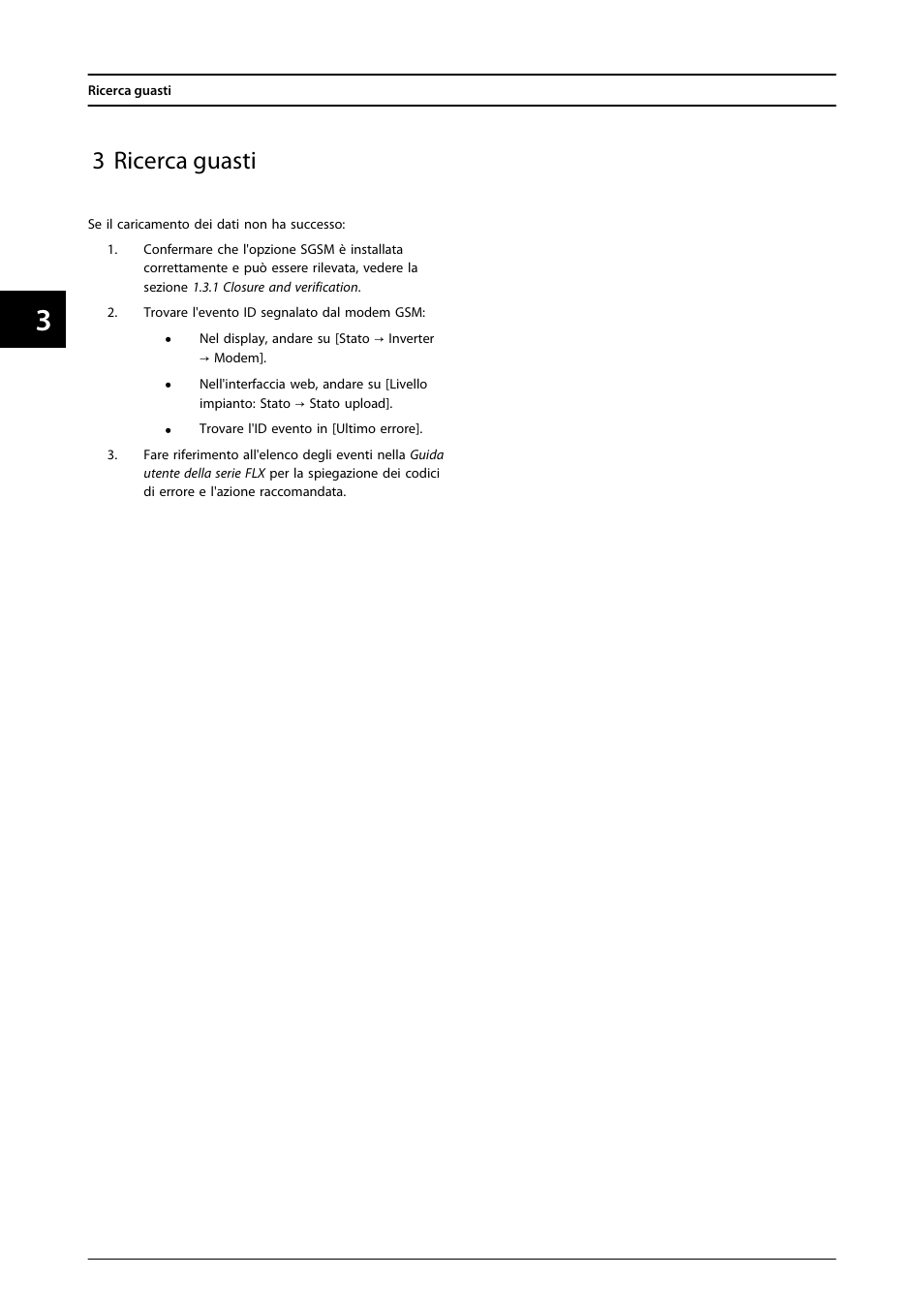 3 ricerca guasti | SMA FLX Series GSM Option Kit User Manual | Page 47 / 48