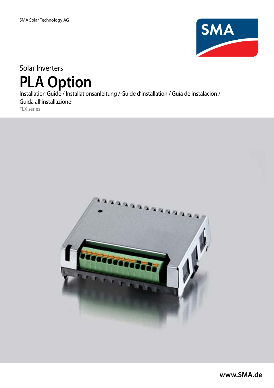 SMA FLX Series PLA Option User Manual | 62 pages