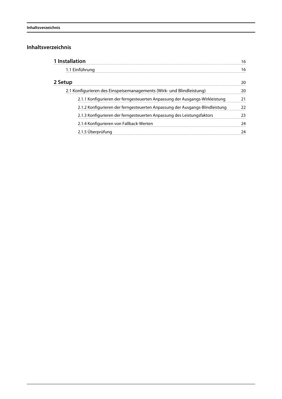 Seite, Deutsch, Inhaltsverzeichnis 1 installation | 2 setup | SMA FLX Series PLA Option User Manual | Page 16 / 62