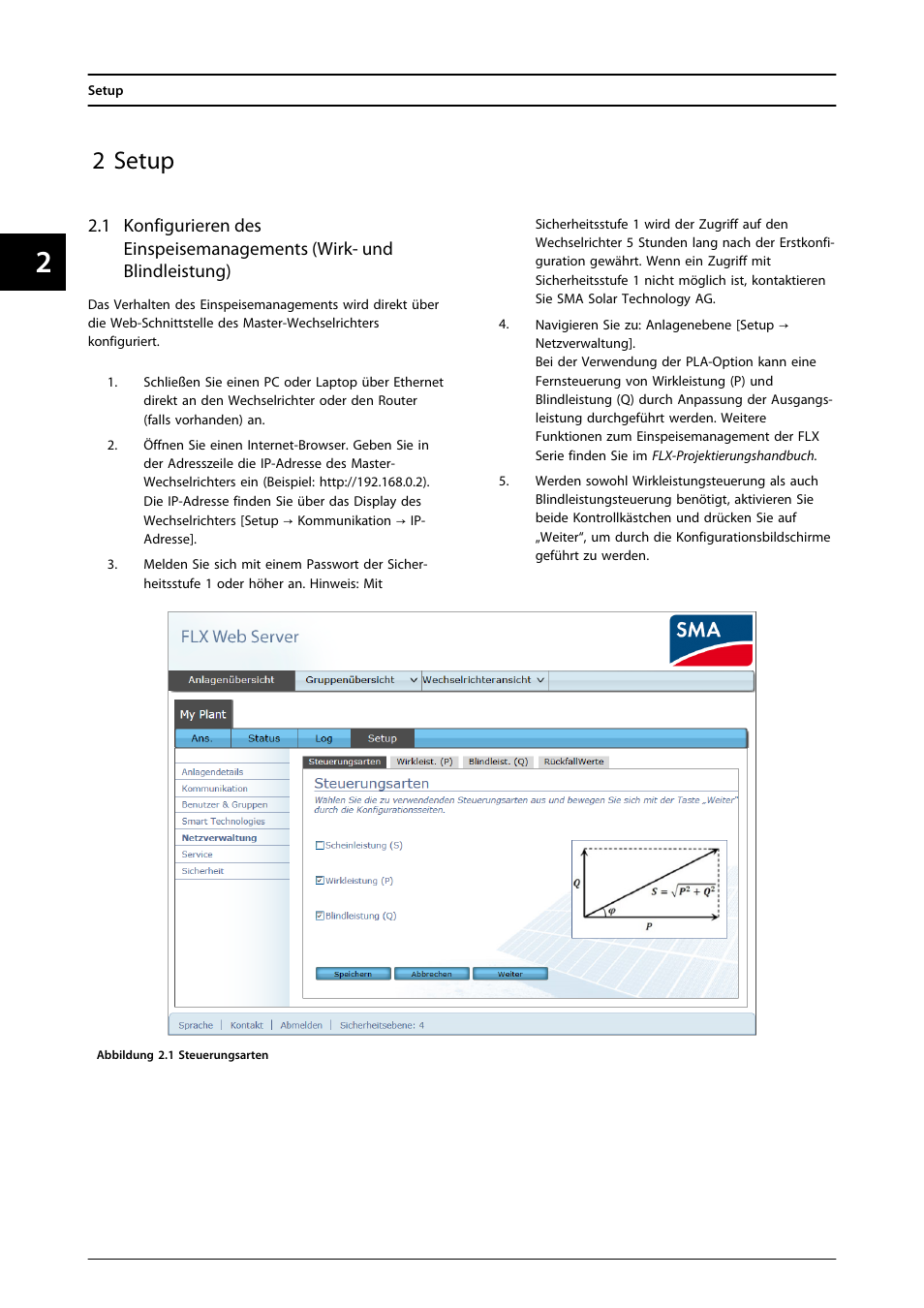 2 setup | SMA FLX Series PLA Option User Manual | Page 21 / 62