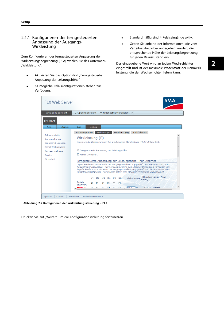 SMA FLX Series PLA Option User Manual | Page 22 / 62
