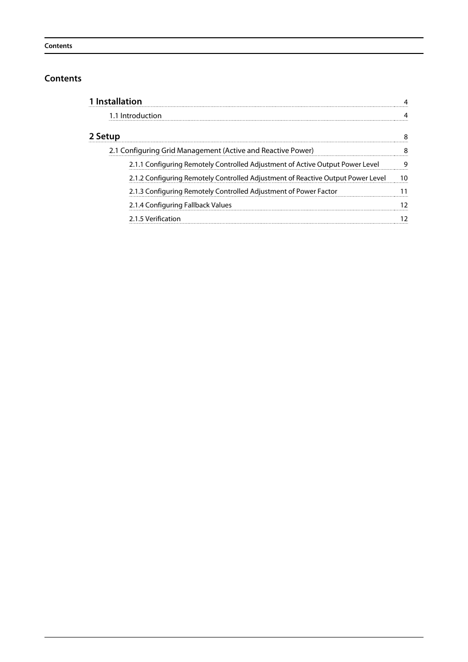 English uk, Contents 1 installation, 2 setup | SMA FLX Series PLA Option User Manual | Page 4 / 62