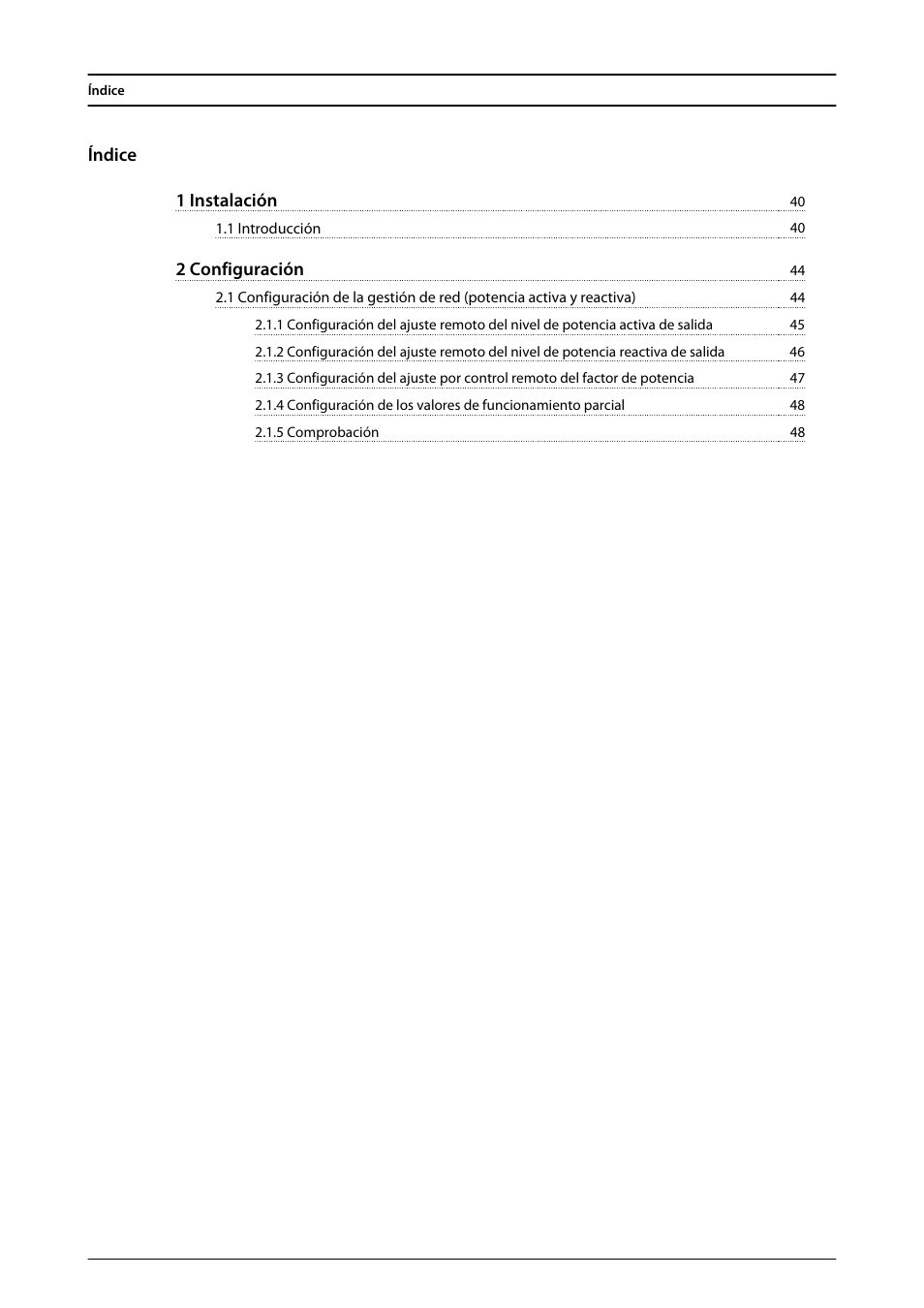 Español, Índice 1 instalación, 2 configuración | SMA FLX Series PLA Option User Manual | Page 40 / 62