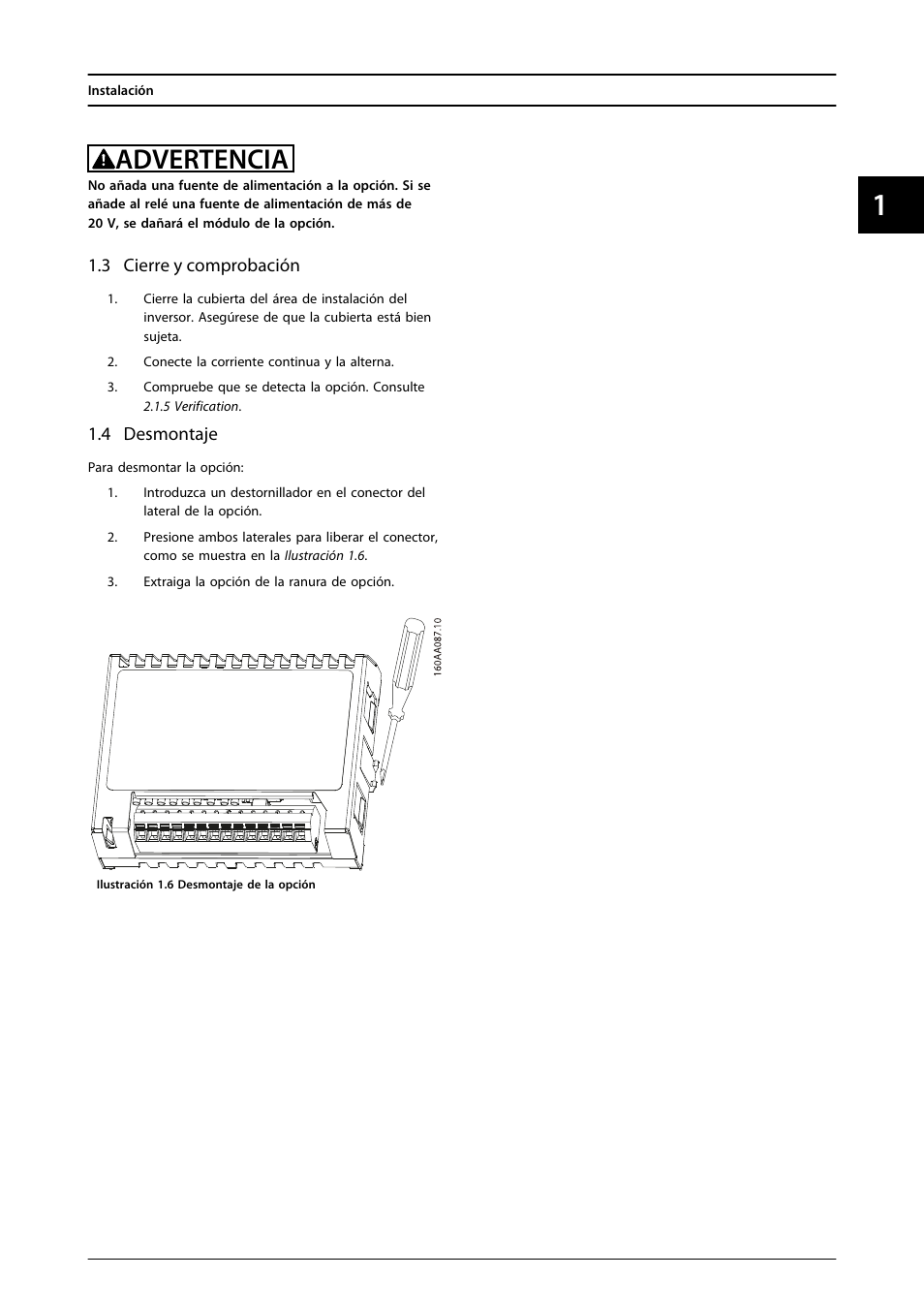 Advertencia | SMA FLX Series PLA Option User Manual | Page 44 / 62