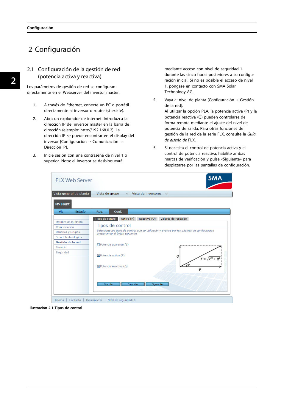 2 configuración | SMA FLX Series PLA Option User Manual | Page 45 / 62