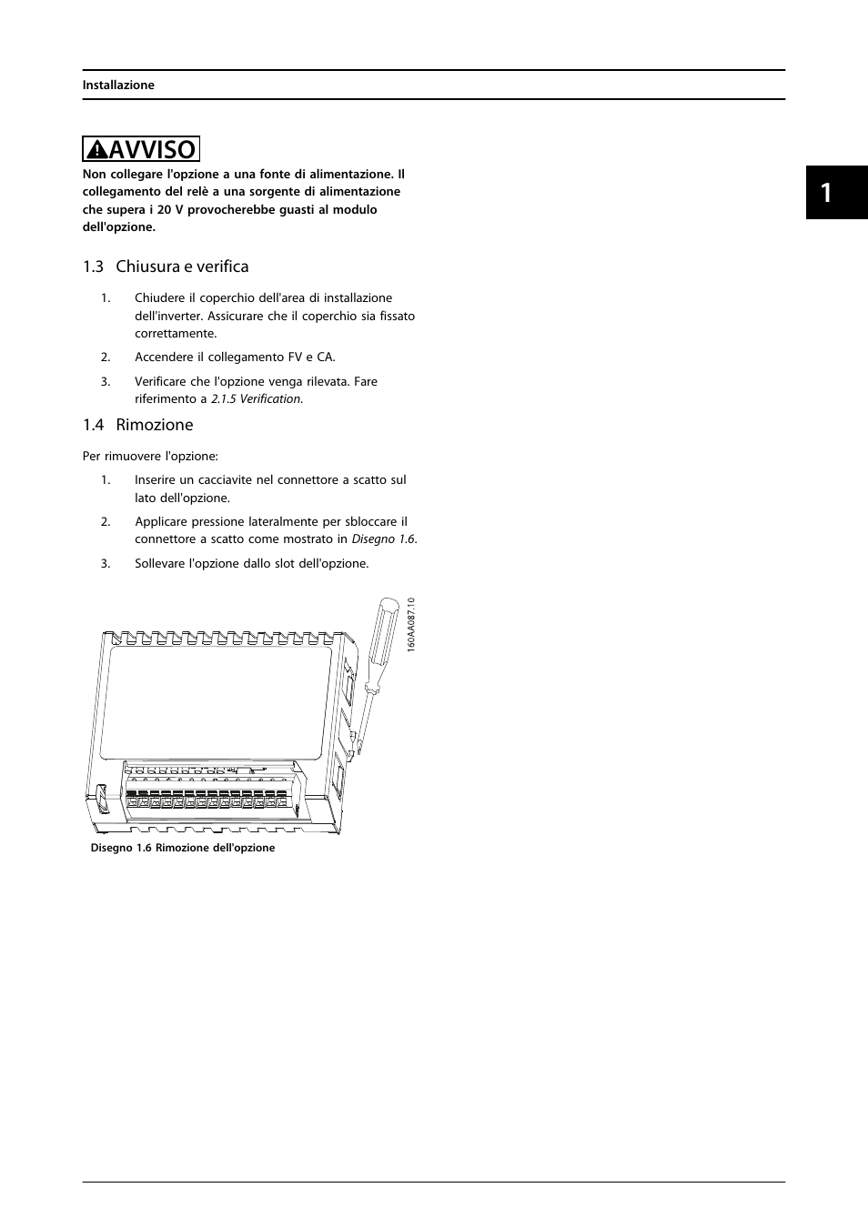 Avviso | SMA FLX Series PLA Option User Manual | Page 56 / 62